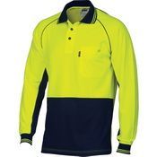 3720 HiVis Cotton Backed Cool-Breeze Contrast Polo - long Sleeve