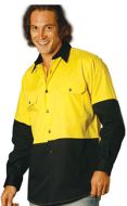 SW58 Hi Vis Cool-breeze Cotton Twill Long Sleeve Safety Shirts